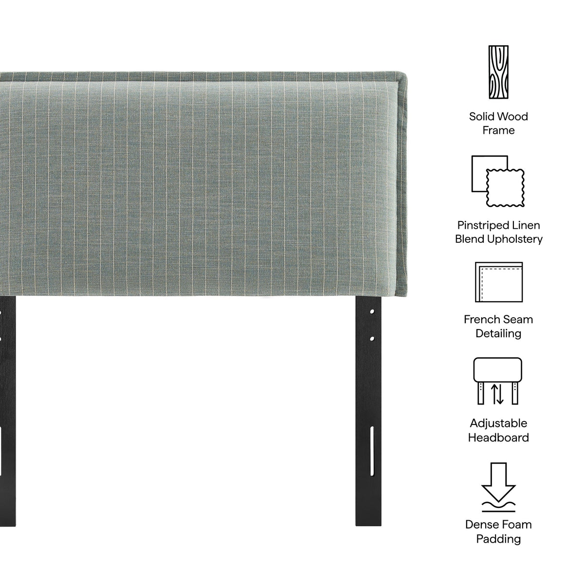 Camille Striped Linen Blend Twin Size Headboard by Modway, photo 18 of 24