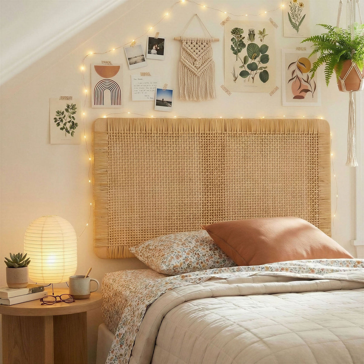 Sandy Wall Mounted Wood and Rattan Headboard by Modway, photo 8 of 36