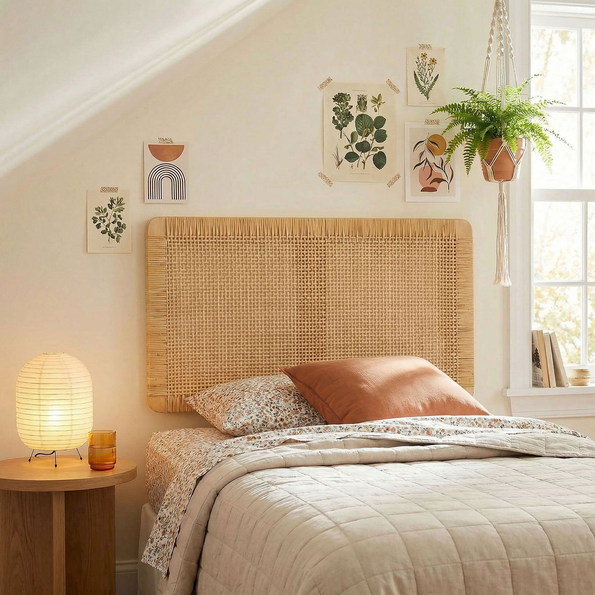 Sandy Wall Mounted Wood and Rattan Headboard by Modway, photo 7 of 36
