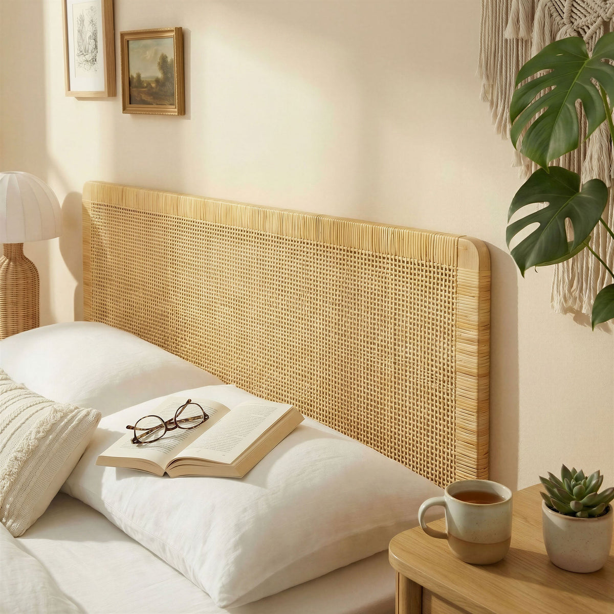 Sandy Wall Mounted Wood and Rattan Headboard by Modway, photo 18 of 36
