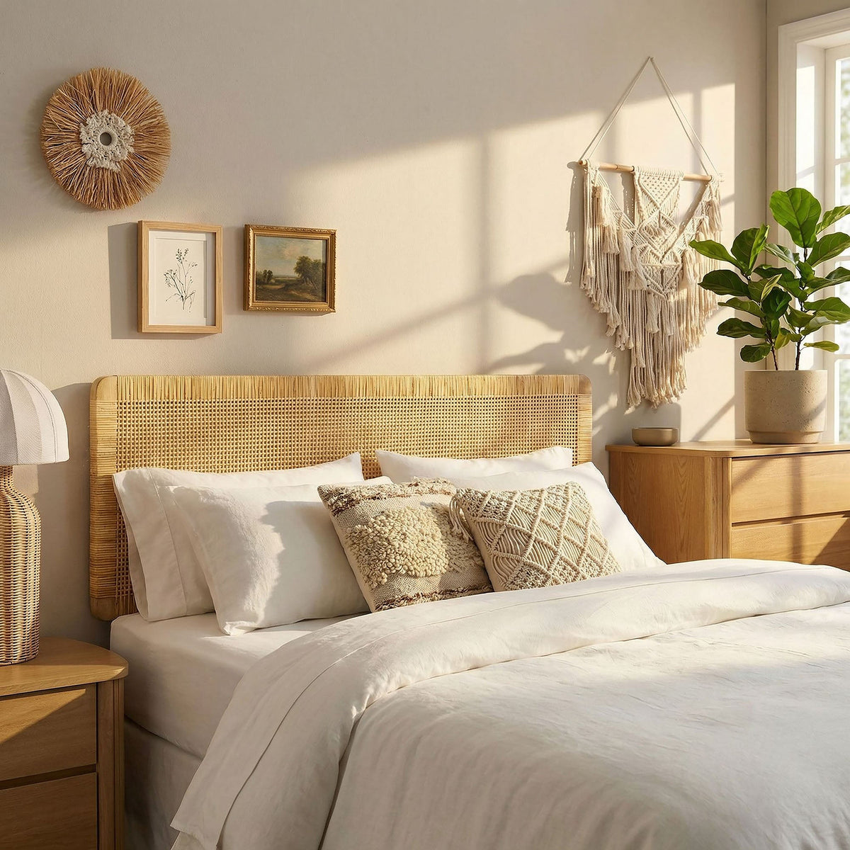 Sandy Wall Mounted Wood and Rattan Headboard by Modway, photo 25 of 36