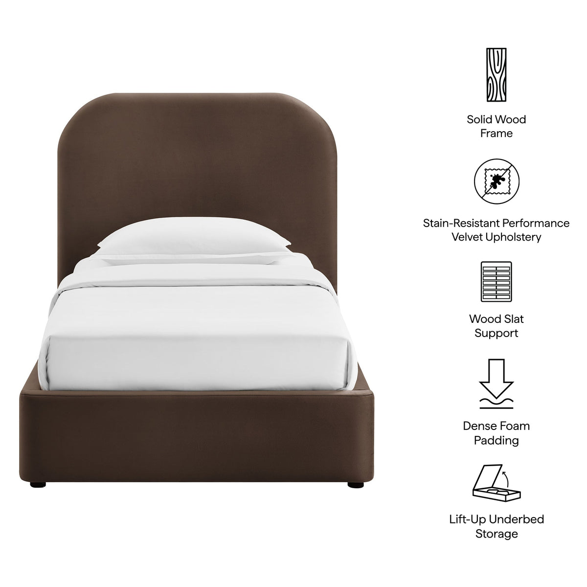 Keynote Performance Velvet Storage Platform Bed Frame by Modway, photo 24 of 56