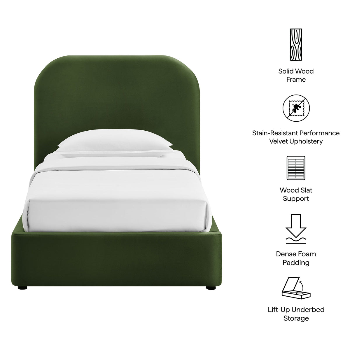 Keynote Performance Velvet Storage Platform Bed Frame by Modway, photo 35 of 56
