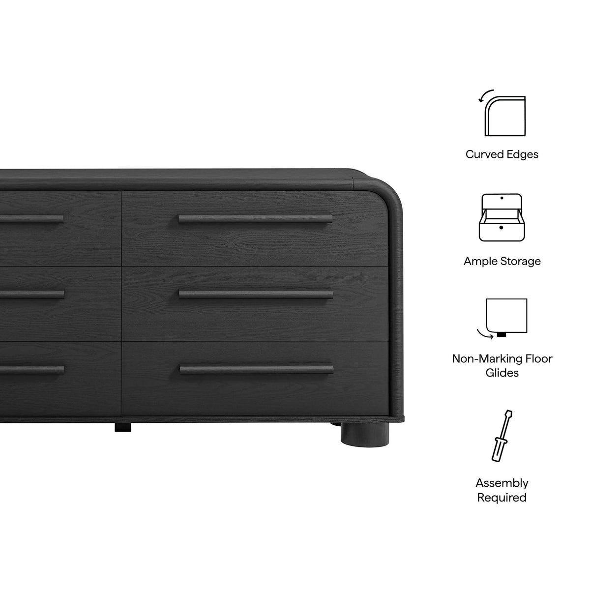 Bellamy Curved 6-Drawer Dresser by Modway, photo 2 of 24