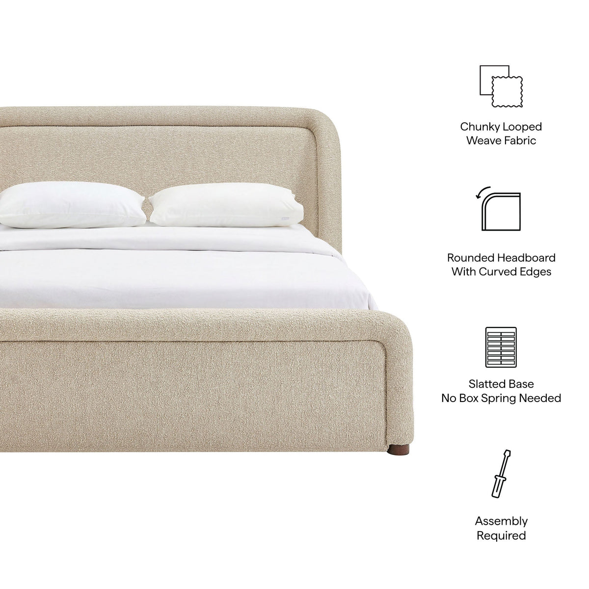 Tasmin Upholstered Fabric Platform Bed by Modway, photo 2 of 40