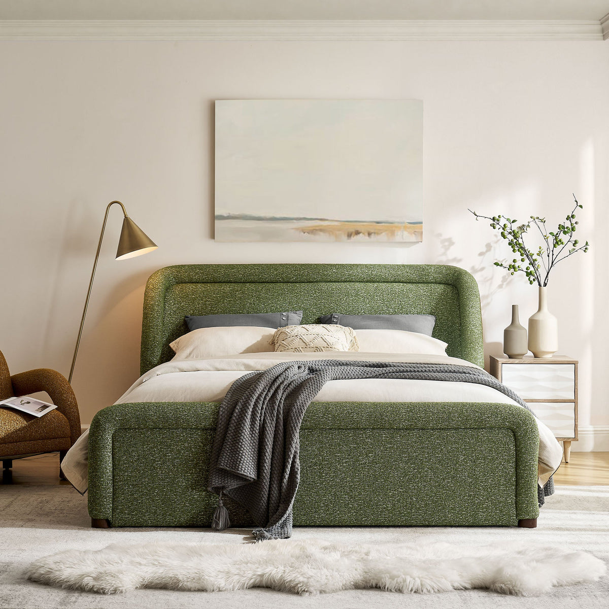 Tasmin Upholstered Fabric Platform Bed by Modway, photo 21 of 40