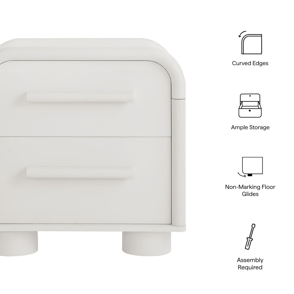 Bellamy Curved 2-Drawer Nightstand by Modway, photo 22 of 30