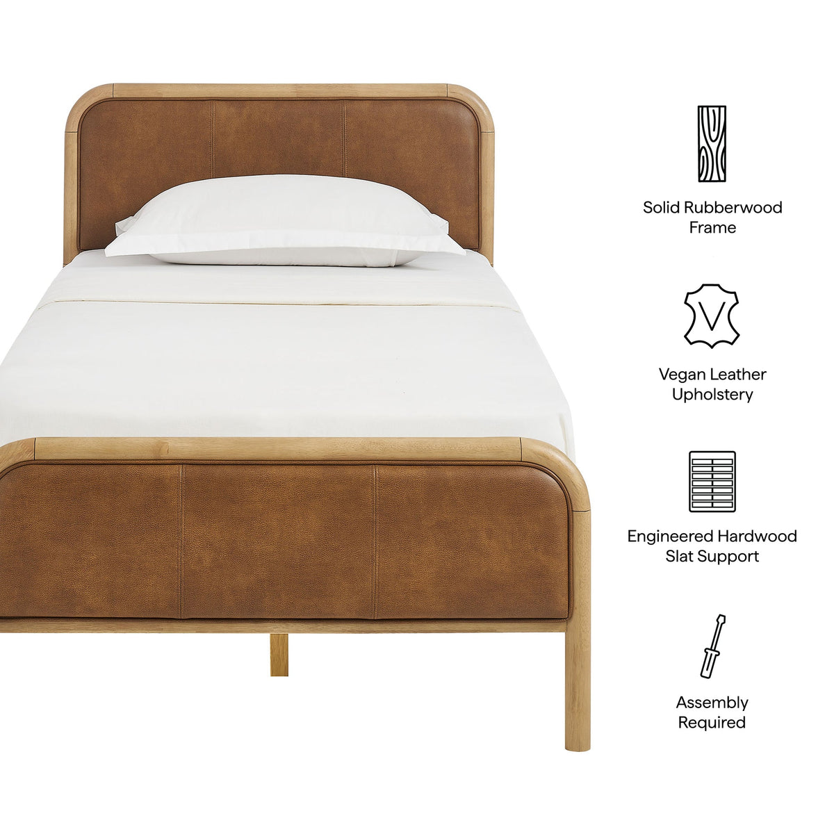 Wexford Vegan Leather Platform Bed by Modway, photo 2 of 44