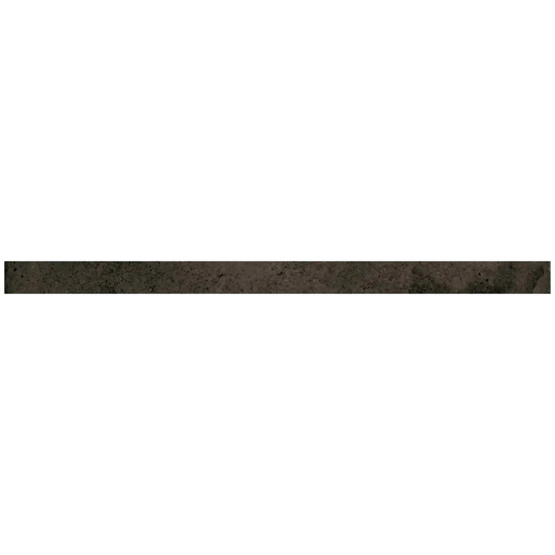 Black 0.5x8 Glossy Ceramic Pencil Tile Trim (10 pack, 0.7 sq ft/case) by Apollo Tile