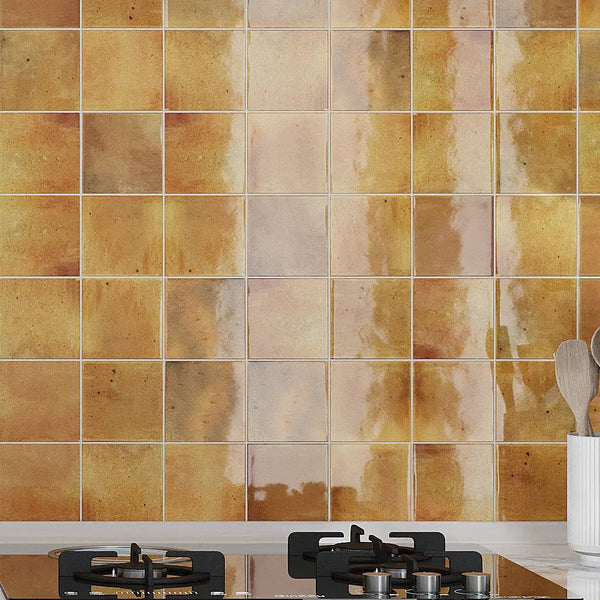 Honey Orange 4x4 Glossy Square Ceramic Tile (60 pack, 6.48 sq ft/case)