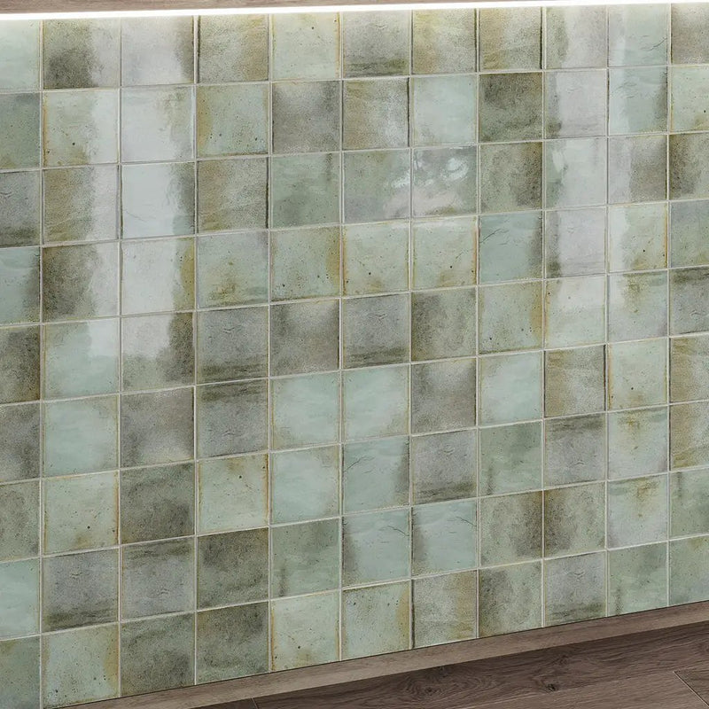 Sage Green 4x4 Glossy Ceramic Subway Tile (60 pack, 6.46 sq ft/case) by Apollo Tile