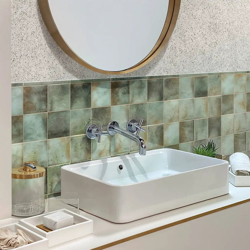 Sage Green 0.5x8 Glossy Ceramic Pencil Tile Trim (10 pack, 0.7 sq ft/case) by Apollo Tile