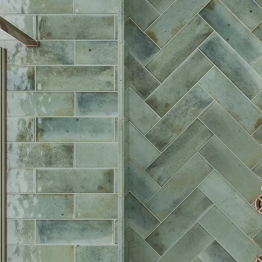 Antiek Sage Green 2.5x8 Glossy Ceramic Subway Tile (38 pack, 5.38 sq ft/case) by Apollo Tile