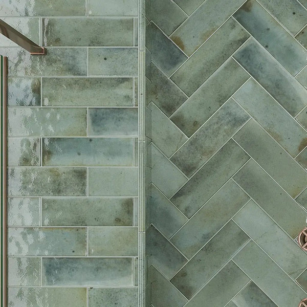 Antiek Sage Green 2.5x8 Glossy Ceramic Subway Tile (38 pack, 5.38 sq ft/case)
