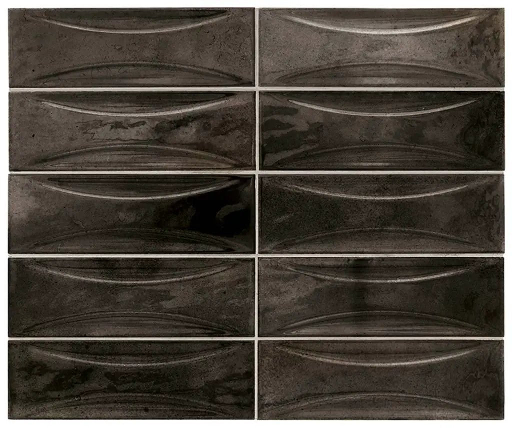 Black 2.5x8 Glossy Ceramic Subway Deco Tile (38 pack, 5.38 sq ft/case) by Apollo Tile