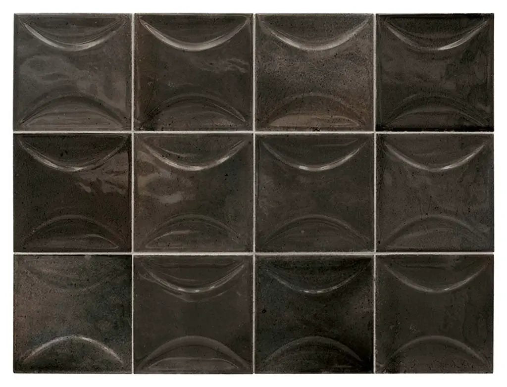 Black 4x4 Glossy Ceramic Square Deco Tile (50 pack, 5.39 sq ft/case) by Apollo Tile