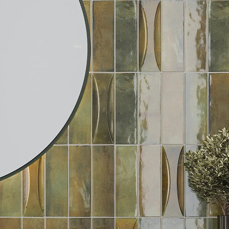 Olive Green 2.5x8 Glossy Ceramic Subway Deco Tile (38 pack, 5.38 sq ft/case) by Apollo Tile