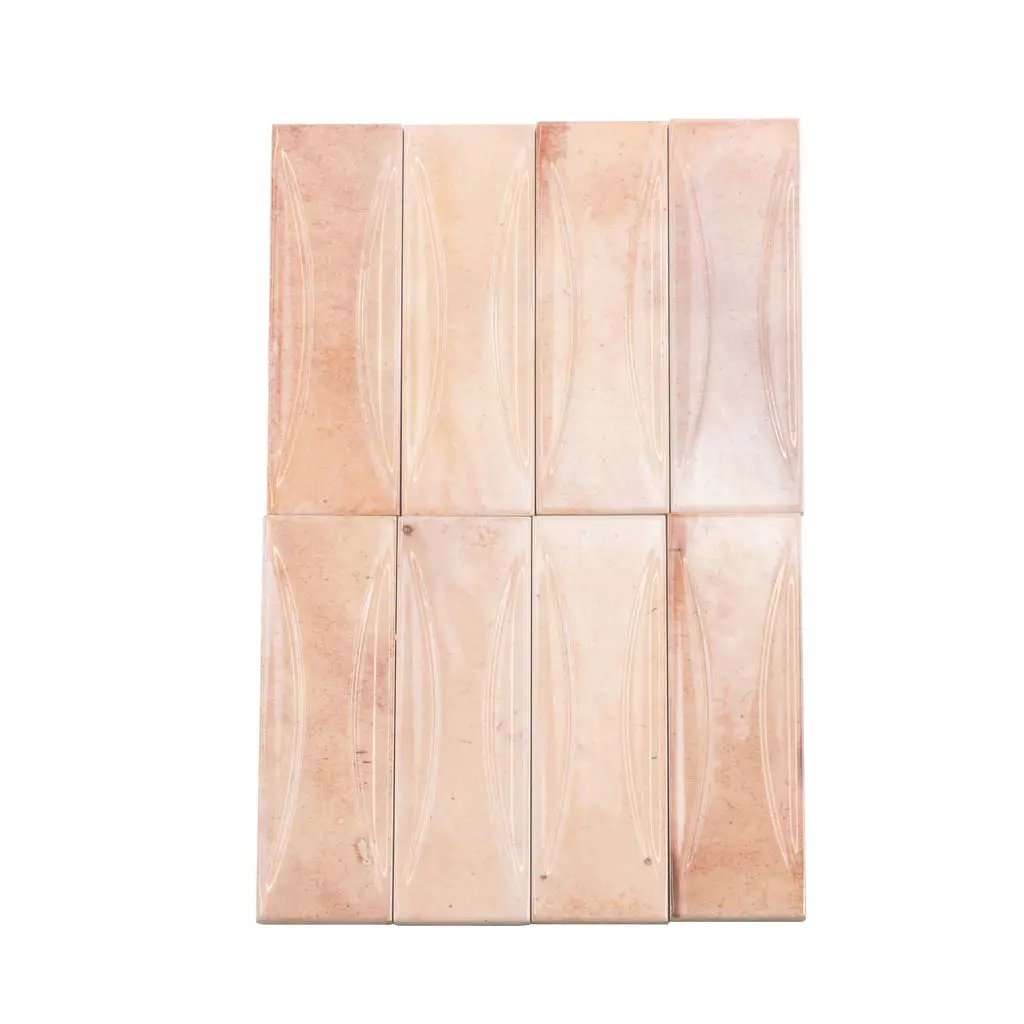Pink 2.5x8 Glossy Ceramic Subway Deco Tile (38 pack, 5.38 sq ft/case) by Apollo Tile
