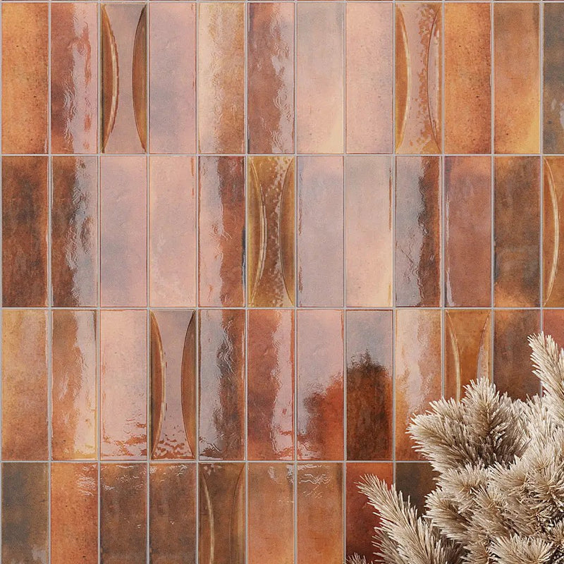 Red 2.5x8 Glossy Ceramic Subway Deco Tile (38 pack, 5.38 sq ft/case) by Apollo Tile