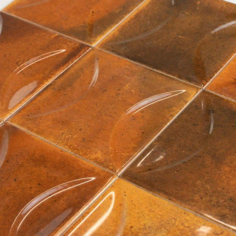 Red 4x4 Glossy Ceramic Square Deco Tile (60 pack, 6.48 sq ft/case) by Apollo Tile
