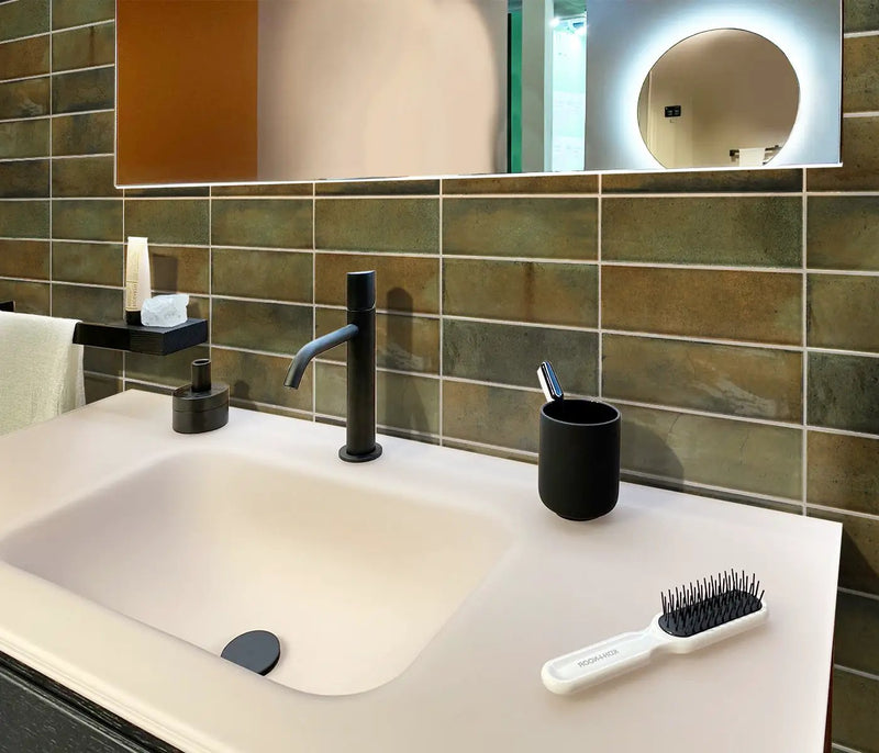 Olive Green 2.5x8 Glossy Ceramic Subway Tile (38 pack, 5.38 sq ft/case) by Apollo Tile