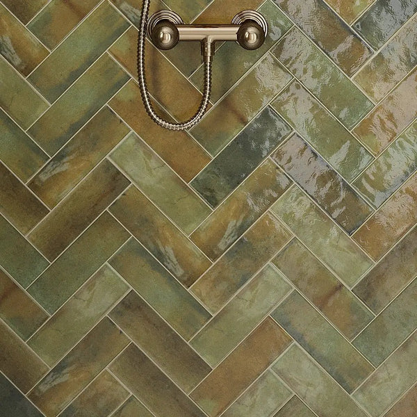 Olive Green 2.5x8 Glossy Ceramic Subway Tile (38 pack, 5.38 sq ft/case)