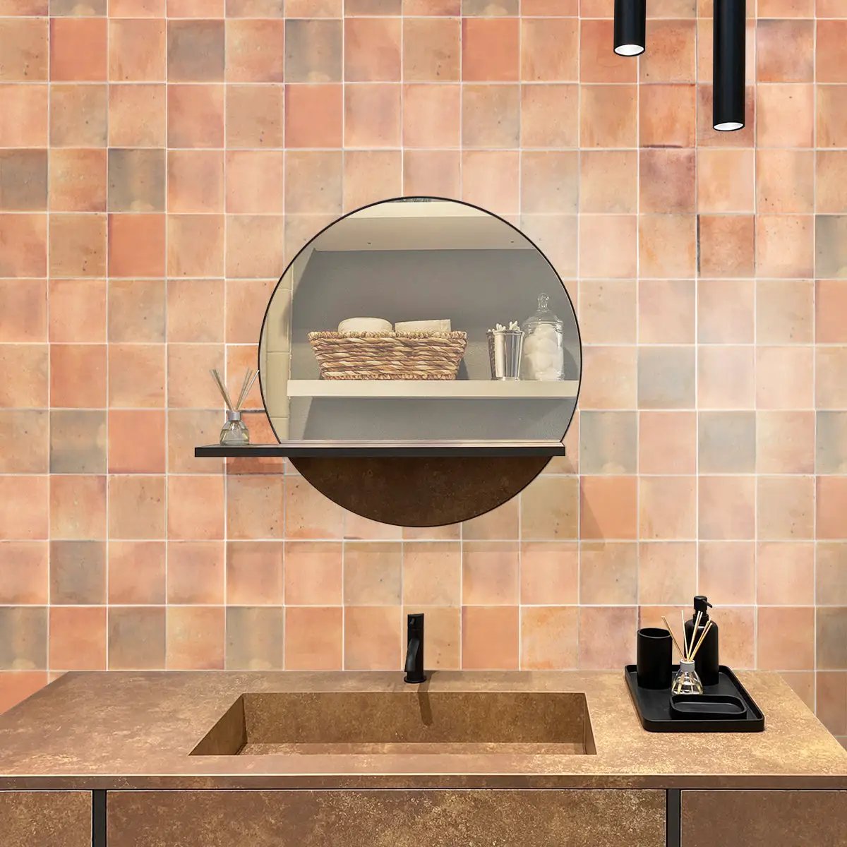 Pink 4x4 Glossy Square Ceramic Tile (60 pack, 6.46 sq ft/case) by Apollo Tile
