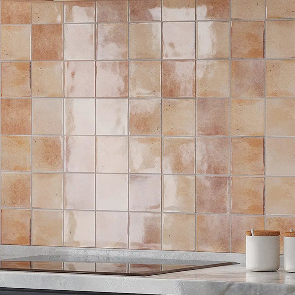 Pink 4x4 Glossy Square Ceramic Tile (60 pack, 6.46 sq ft/case)