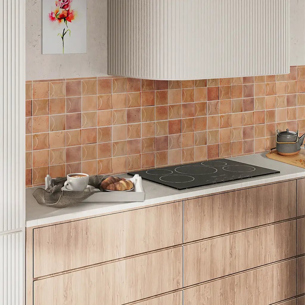 Pink 0.5x8 Glossy Ceramic Pencil Tile Trim (10 pack, 0.7 sq ft/case) by Apollo Tile