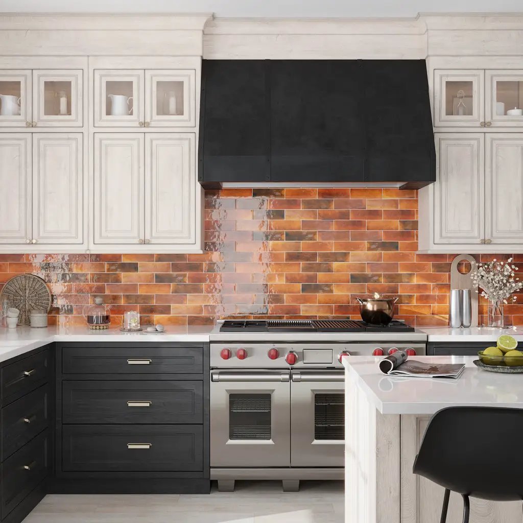 Red 2.5x8 Glossy Ceramic Subway Tile (38 pack, 5.38 sq ft/case) by Apollo Tile