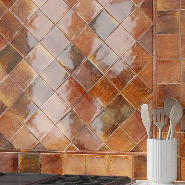 Red 4x4 Glossy Square Ceramic Tile (60 pack, 6.46 sq ft/case)