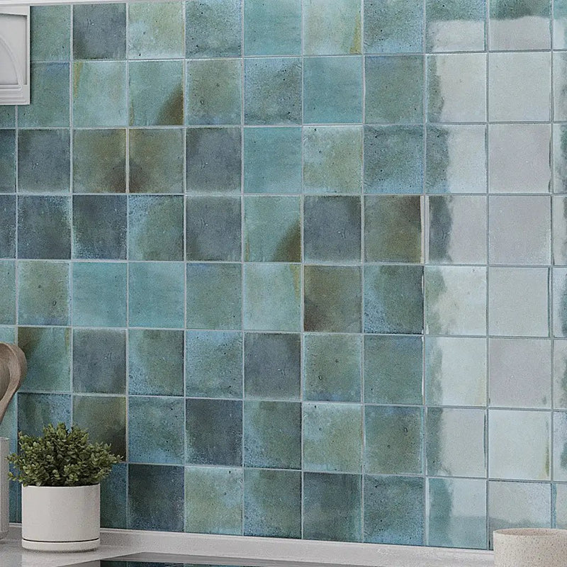 Blue 4x4 Glossy Square Ceramic Tile (60 pack, 6.46 sq ft/case) by Apollo Tile