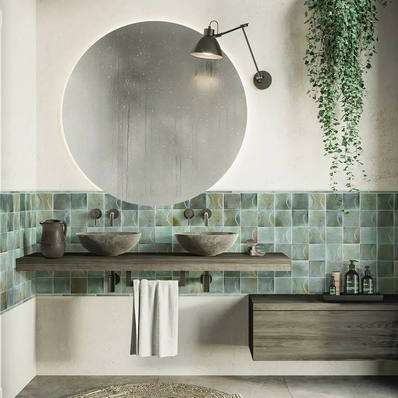 Blue 4x4 Glossy Square Ceramic Tile (60 pack, 6.46 sq ft/case) by Apollo Tile
