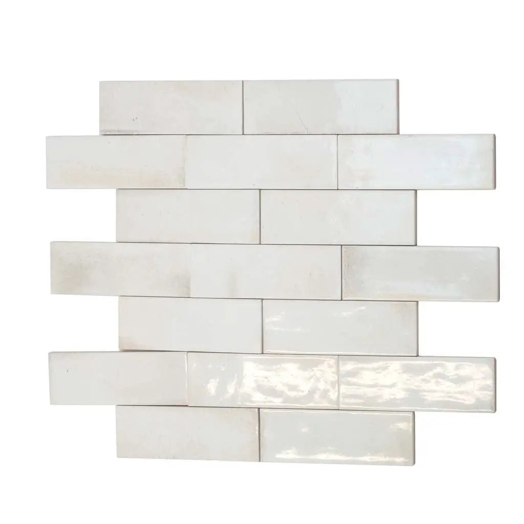 White 2.5x8 Glossy Ceramic Subway Tile (38 pack, 5.38 sq ft/case) by Apollo Tile
