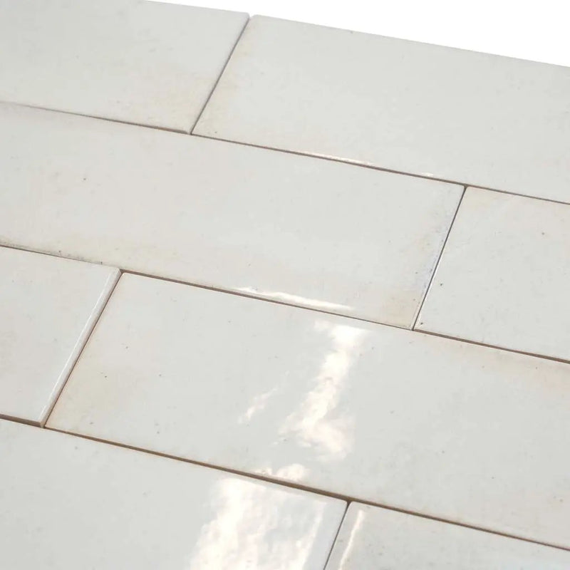 White 2.5x8 Glossy Ceramic Subway Tile (38 pack, 5.38 sq ft/case) by Apollo Tile