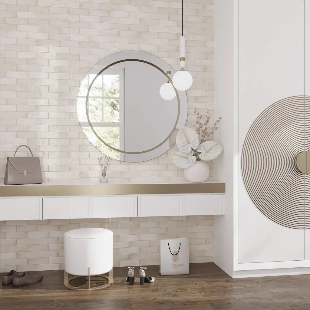 White 2.5x8 Glossy Ceramic Subway Tile (38 pack, 5.38 sq ft/case) by Apollo Tile