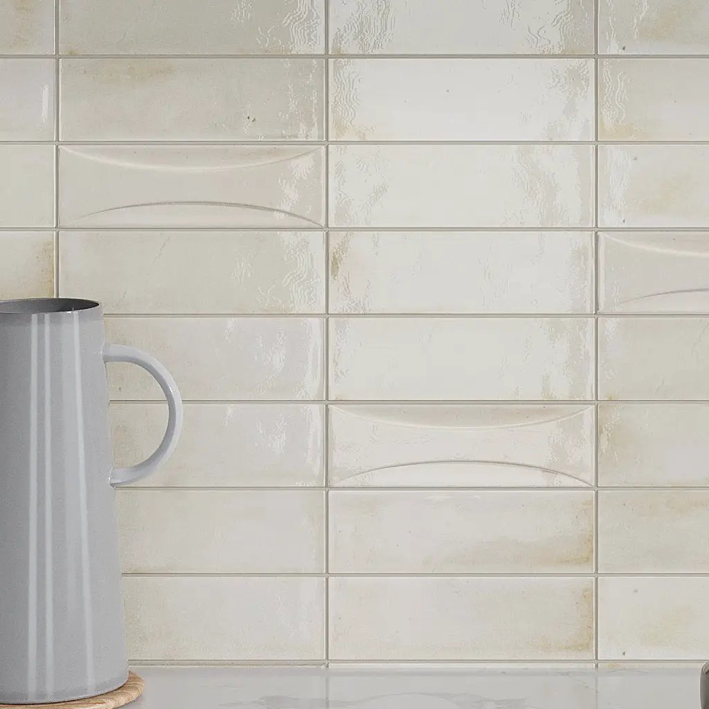 White 2.5x8 Glossy Ceramic Subway Deco Tile (38 pack, 5.38 sq ft/case) by Apollo Tile