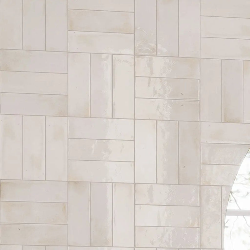 White 2.5x8 Glossy Ceramic Subway Tile (38 pack, 5.38 sq ft/case) by Apollo Tile