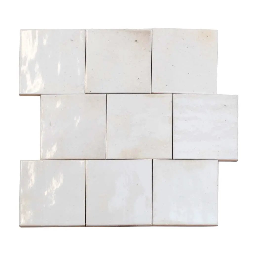 White 4x4 Glossy Square Ceramic Tile (60 pack, 6.46 sq ft/case) by Apollo Tile