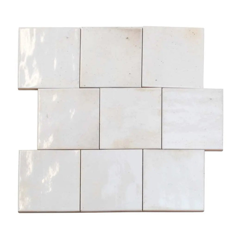 White 4x4 Glossy Square Ceramic Tile (60 pack, 6.46 sq ft/case) by Apollo Tile