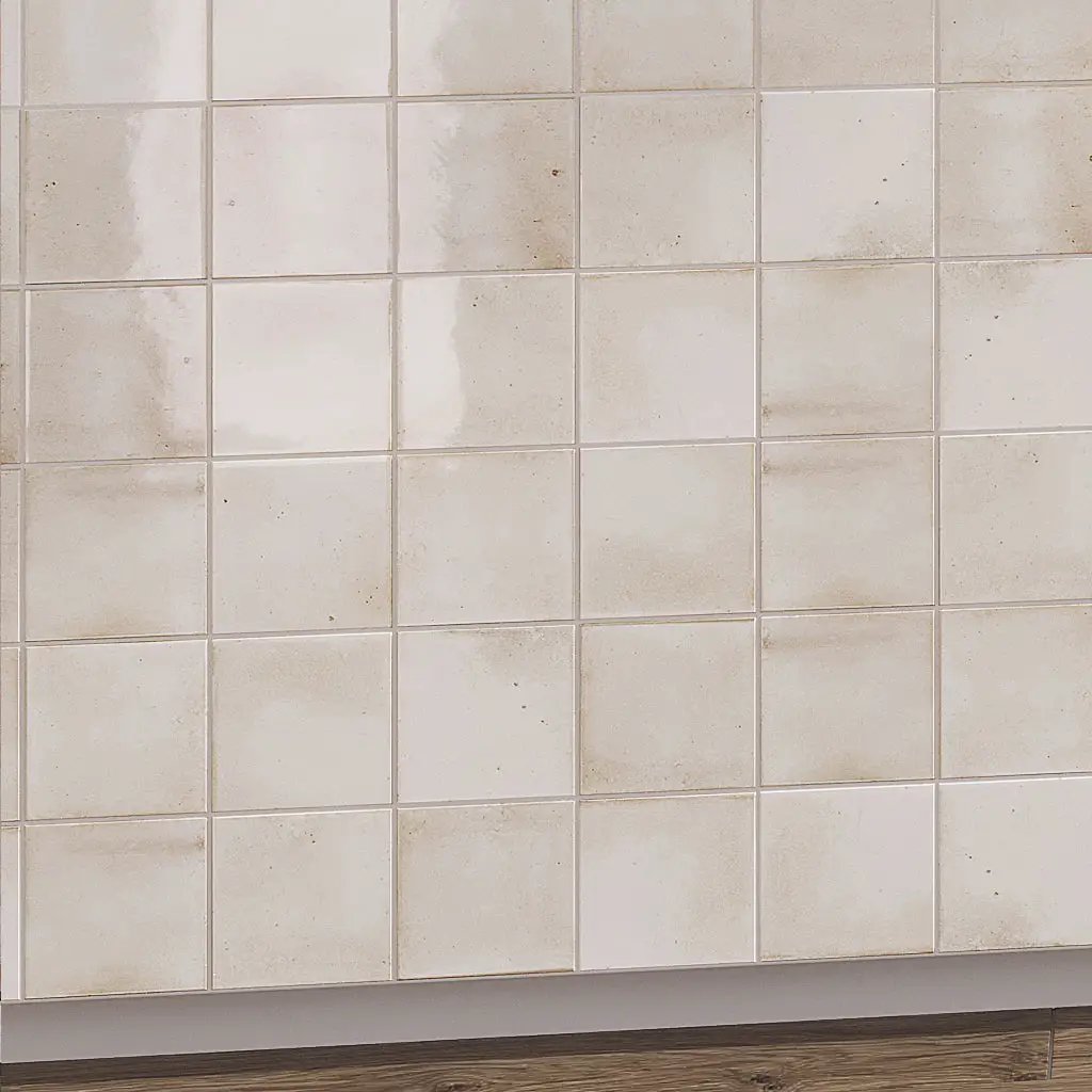White 4x4 Glossy Square Ceramic Tile (60 pack, 6.46 sq ft/case) by Apollo Tile