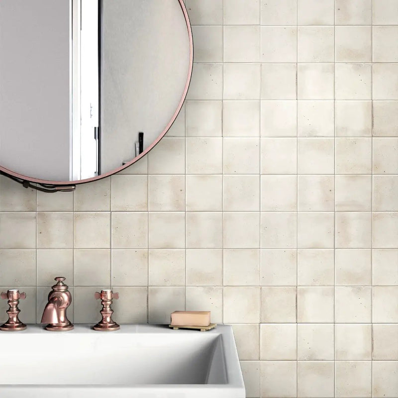 White 4x4 Glossy Square Ceramic Tile (60 pack, 6.46 sq ft/case) by Apollo Tile