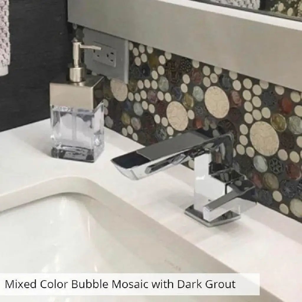 Multicolor 12x12 Glossy Textured Bubble Glass Resin Mosaic Tile (5 pack, 5 sq ft/case) by Apollo Tile