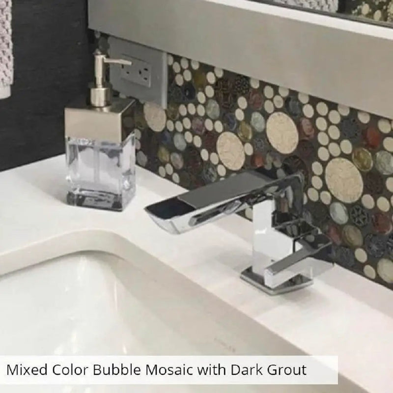Multicolor 12x12 Glossy Textured Bubble Glass Resin Mosaic Tile (5 pack, 5 sq ft/case) by Apollo Tile