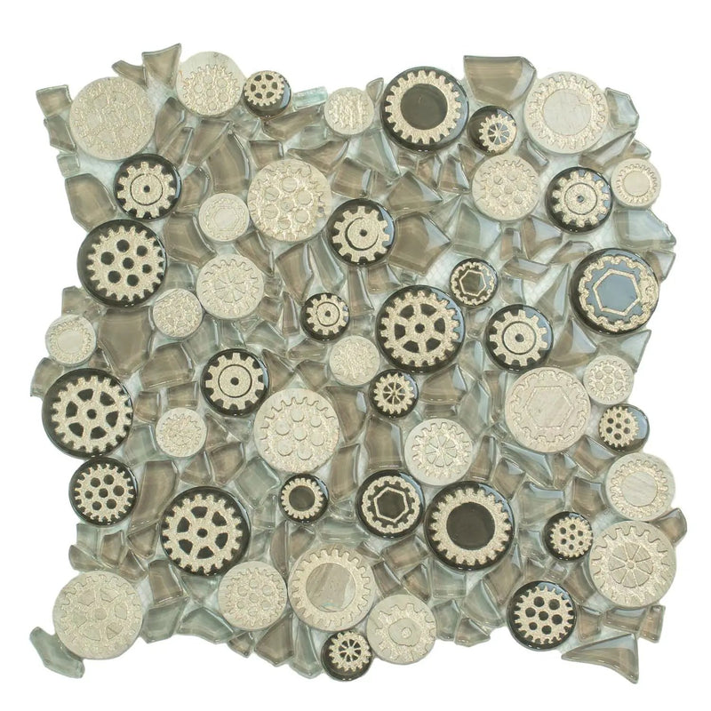 Light Brown 12x12 Glossy Textured Multi-shaped Glass Resin Mosaic Tile (5 pack, 4.67 sq ft/case) by Apollo Tile