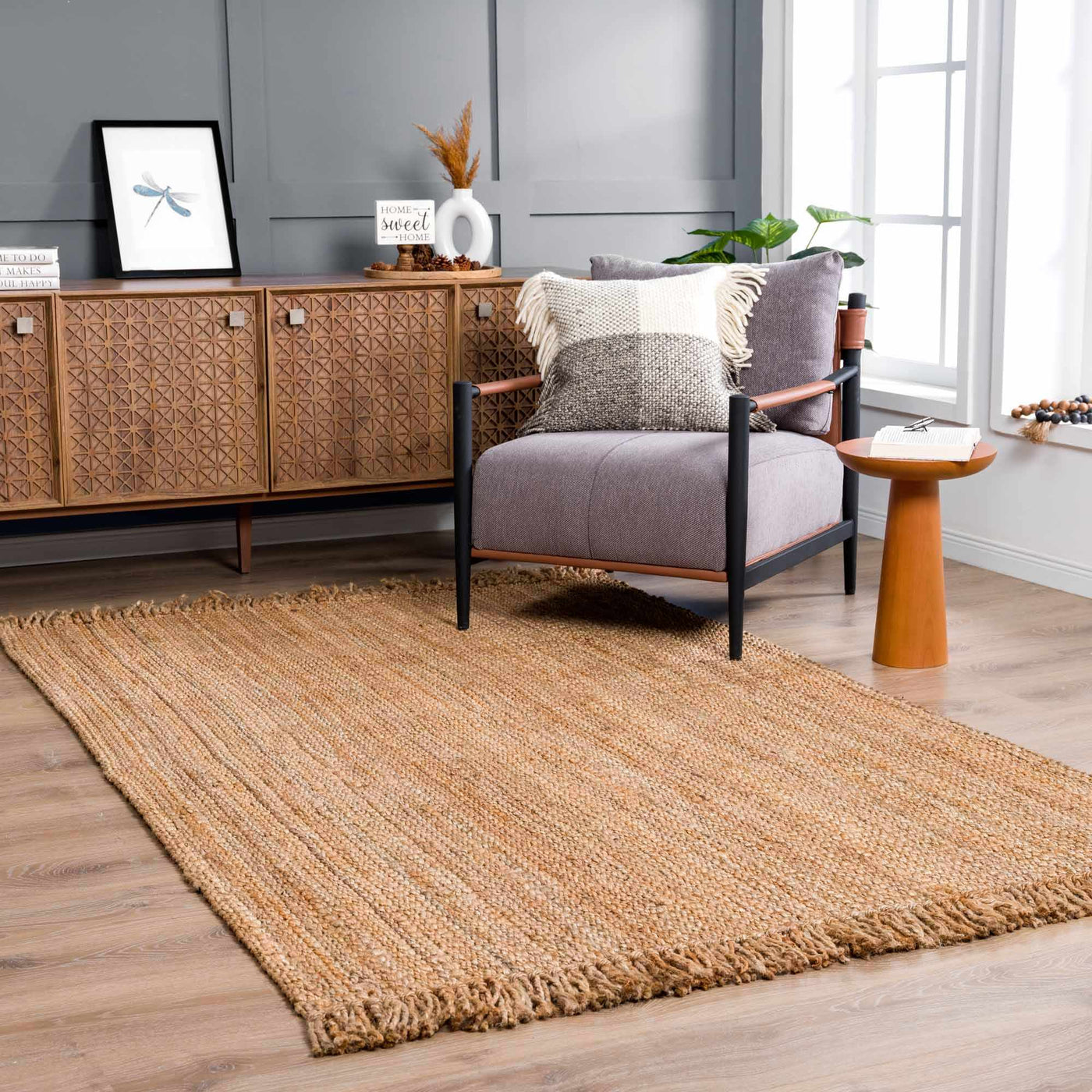 Senneterre Natural Jute Rug by Boutique Rugs