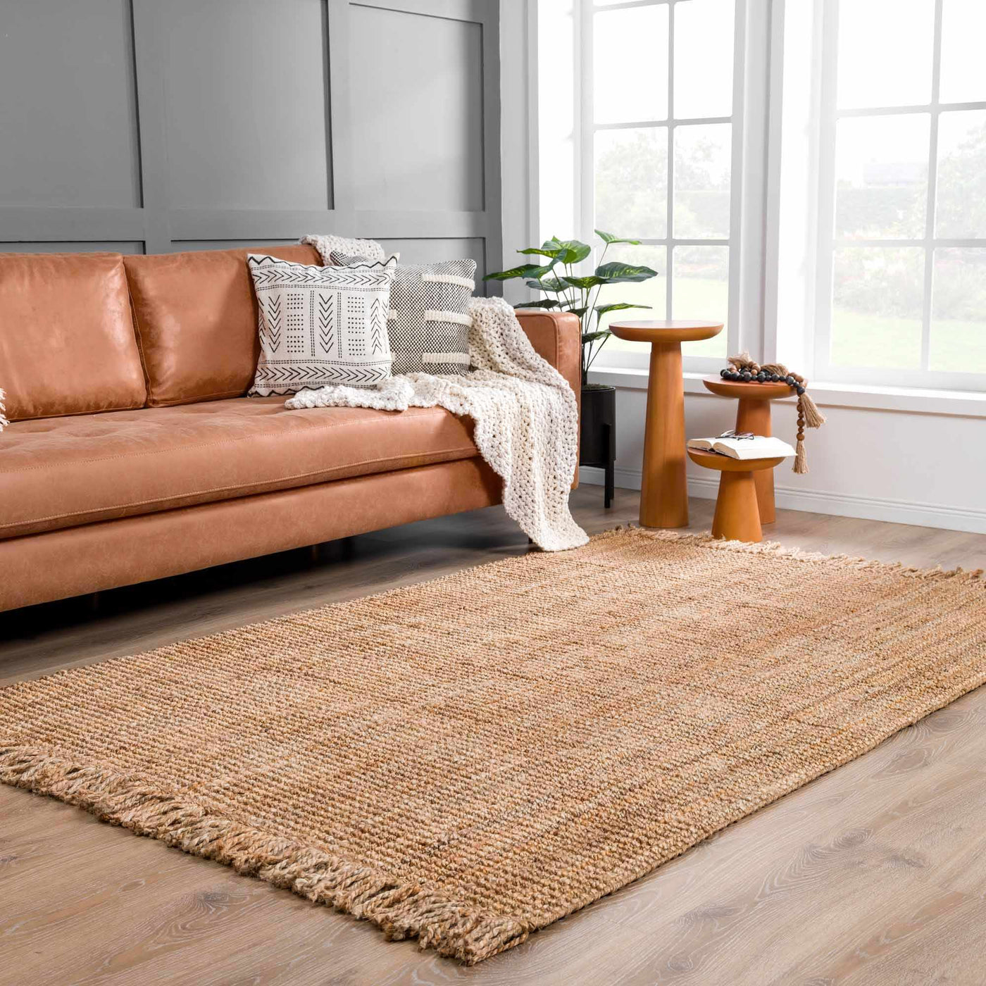 Senneterre Natural Jute Rug by Boutique Rugs