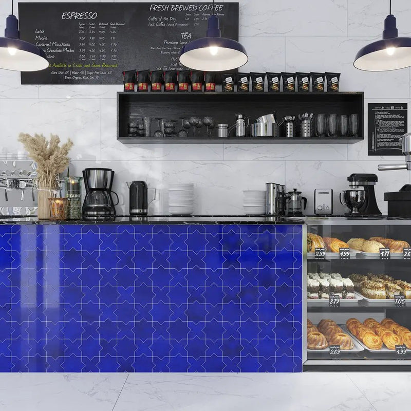 Cobalt Blue 5x5 Glossy Cross Ceramic Tile (27 pack, 5.37 sq ft/case) by Apollo Tile