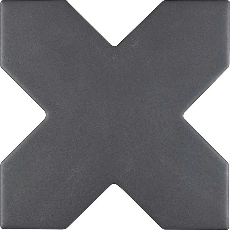 Black 5x5 Matte Cross Ceramic Tile (27 pack, 5.37 sq ft/case) by Apollo Tile