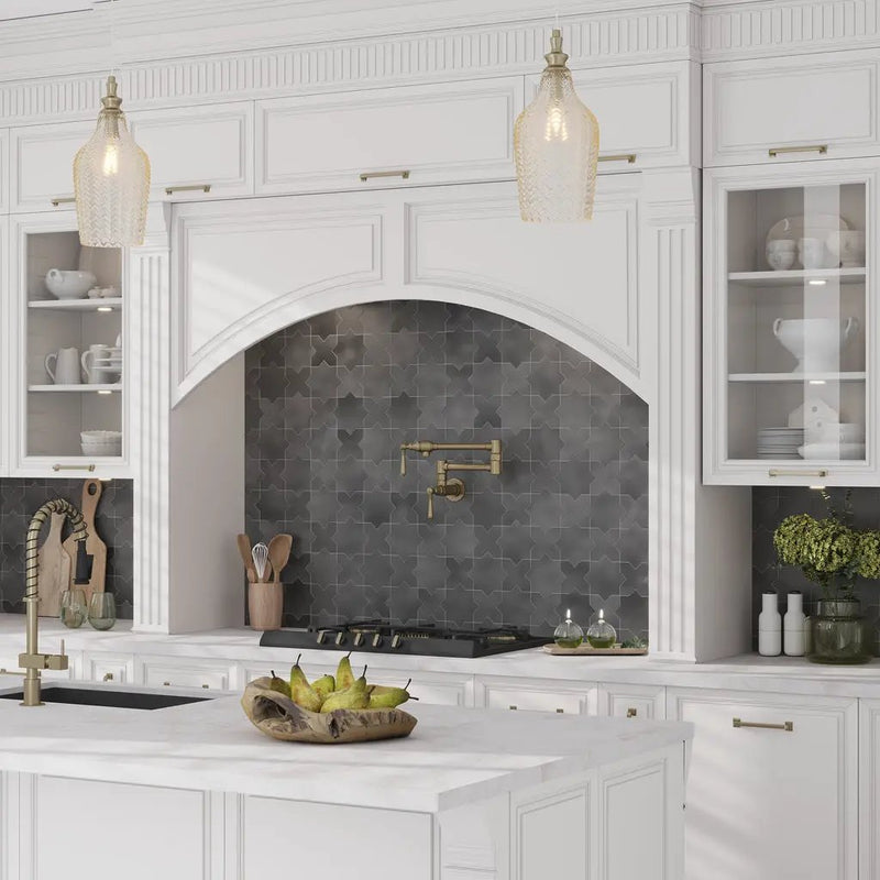 Black 5x5 Matte Star Ceramic Tile (27 pack, 5.37 sq ft/case) by Apollo Tile